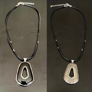 Sterling Silver + Onyx Double Sided Necklace, Silpada